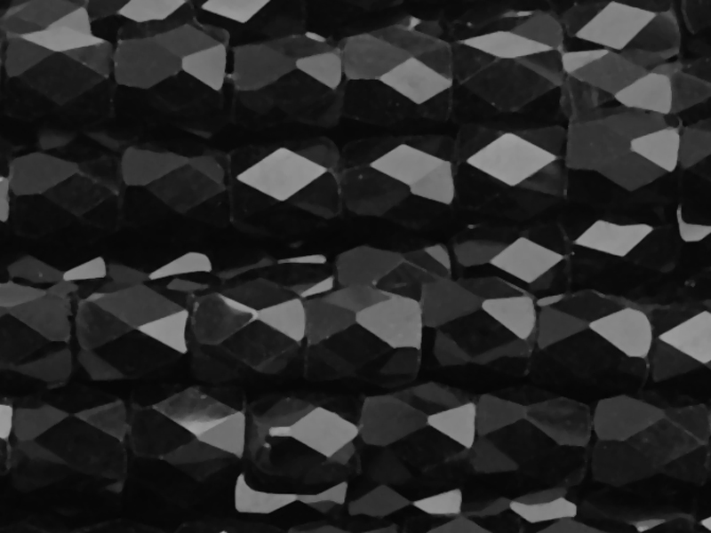 schwarze, tönnchenförmige, facettierte Glitzerperlen 3mm - N