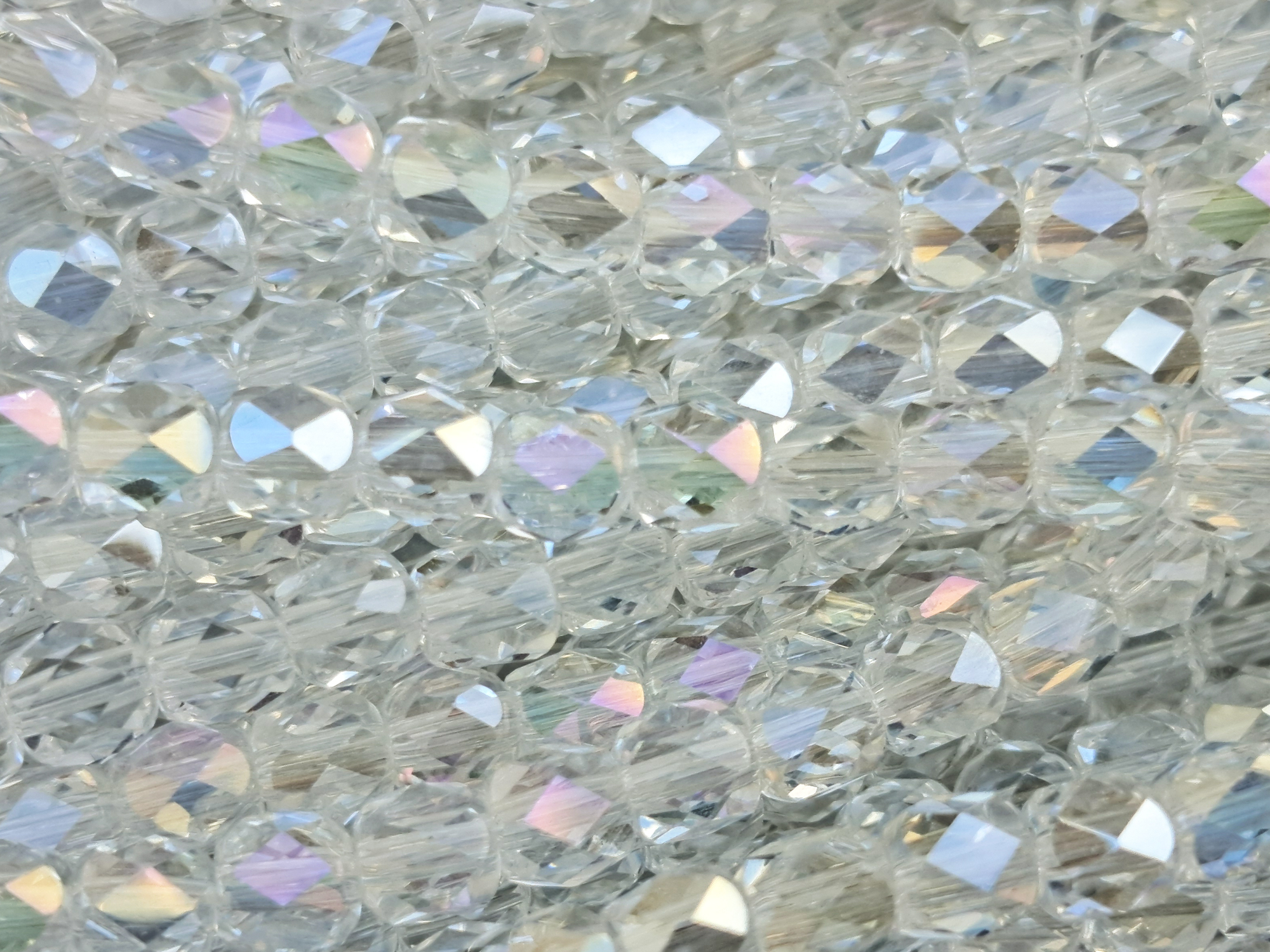 tönnchenförmige, facettierte Glasperlen 4mm, Kristall AB