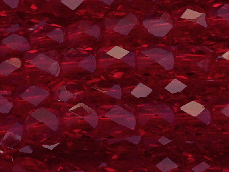 tönnchenförmige Glasperlen 4mm, Farbe: Siam Rot - Nahaufnahm