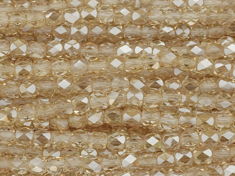 tönnchenförmige, facettierte Glasperlen 4mm, Farbe: Amber