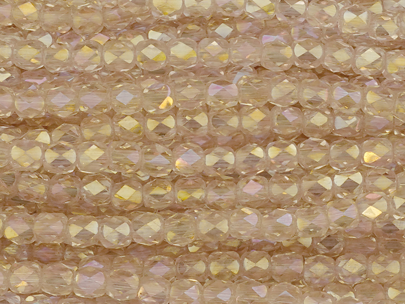 tönnchenförmige, facettierte Glasperlen 4mm, Farbe: Cosmic P
