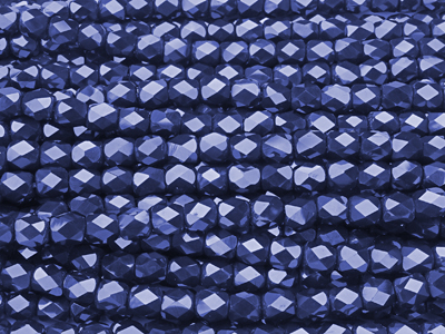 tönnchenförmige, dunkelblaue, facettierte Glitzerperlen 4mm