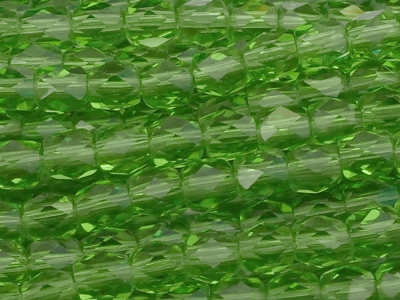 tönnchenförmige, facettierte Glasperlen 4mm, Farbe: Grün - N