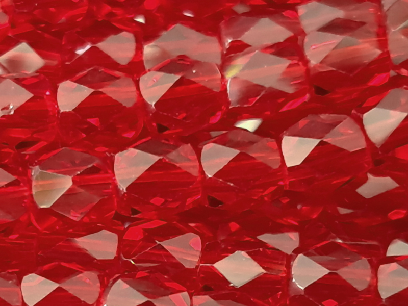 tönnchenförmige Glasperlen 4mm, Farbe: Light Siam Rot - Naha