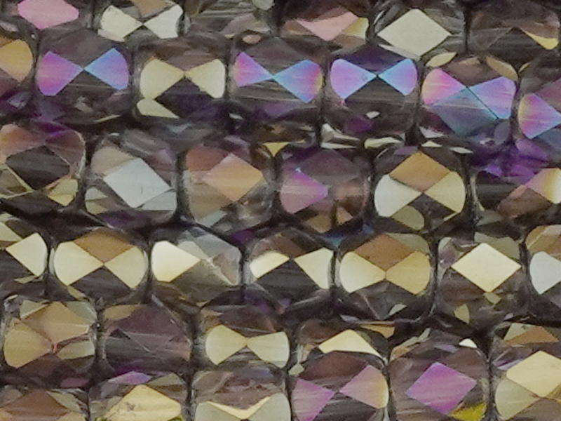 tönnchenförmige, facettierte Glasperlen 4mm, Metallic - Naha