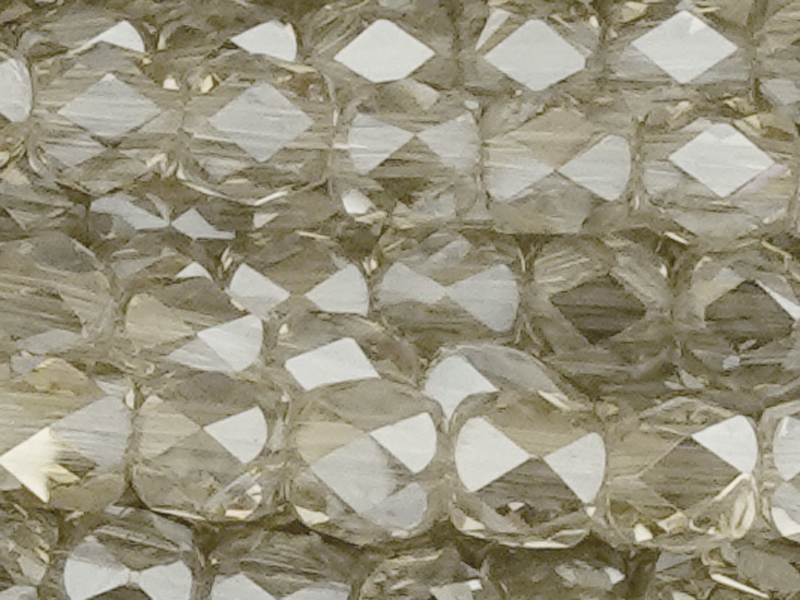 tönnchenförmige, facettierte Glasperlen 4mm, Silver Champagn