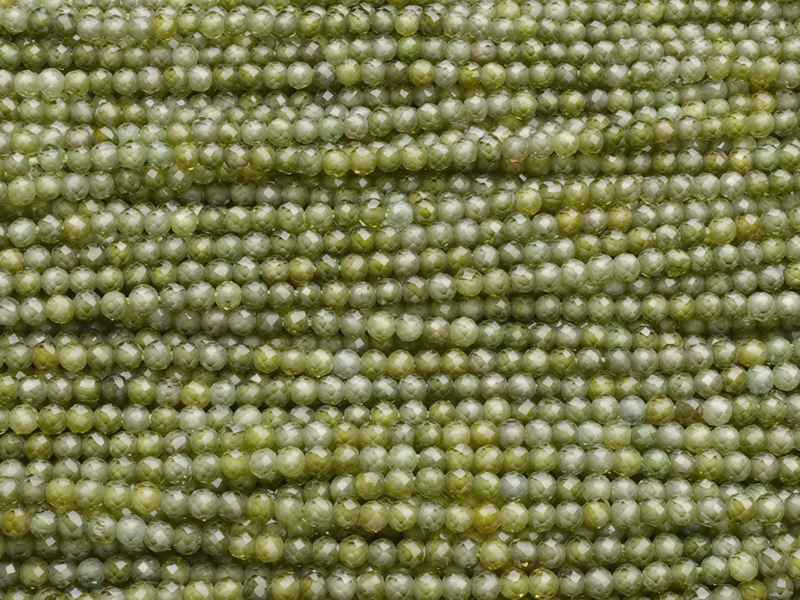 faceted zirconia beads 2mm, col.: olive green