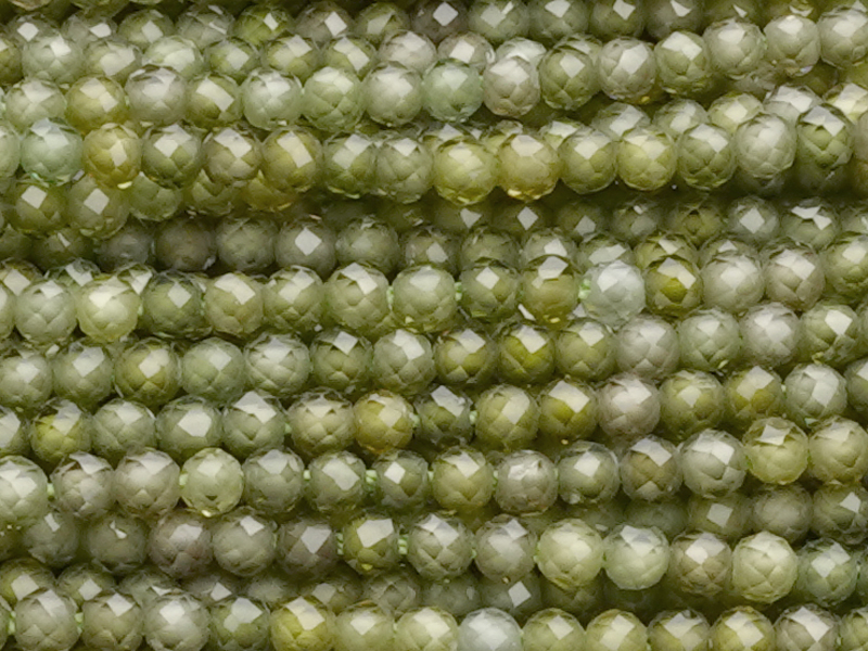 faceted zirconia beads 2mm, col.: olive green - close up