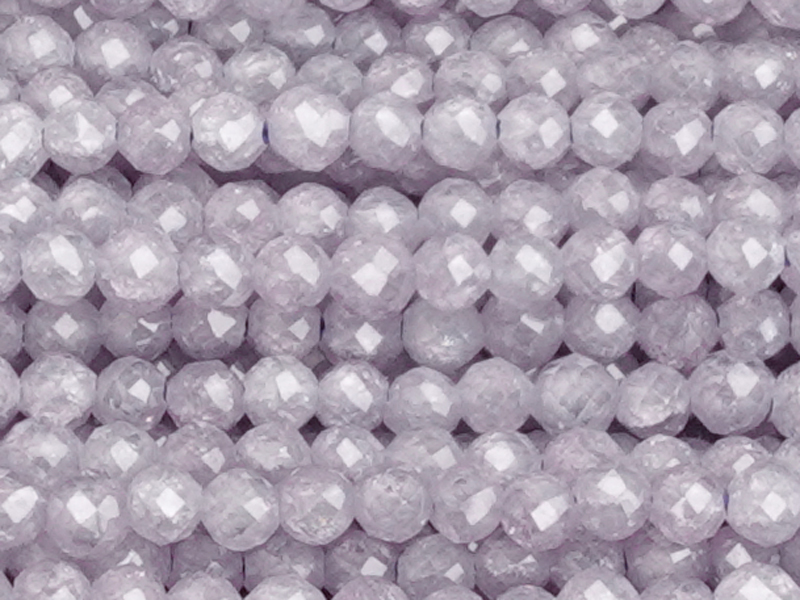 facettierte Zirkonia Perlen 2mm, Farbe: Flieder - Nahaufnahm