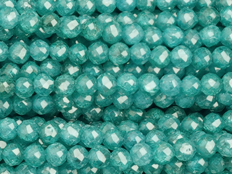 facettierte Zirkonia Perlen 2mm, Farbe: Türkis - Nahaufnahme