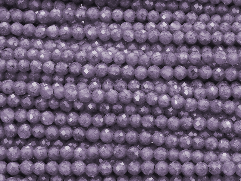 facettierte Zirkonia Perlen 2mm, Farbe: Violett