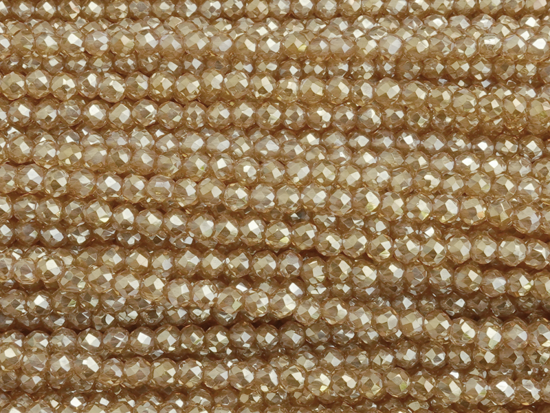 faceted zirconia beads 2mm, col.: dark champagne