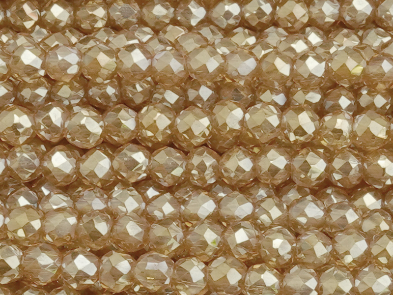 faceted zirconia beads 2mm, col.: dark champagne - close up
