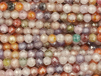 bunte facettierte Zirkonia Perlen 2mm günstig - Nahaufnahme