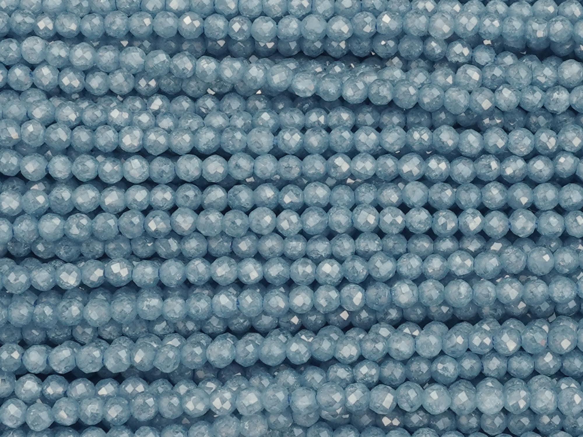 facettierte Zirkonia Perlen 2mm, Farbe: jeansblau