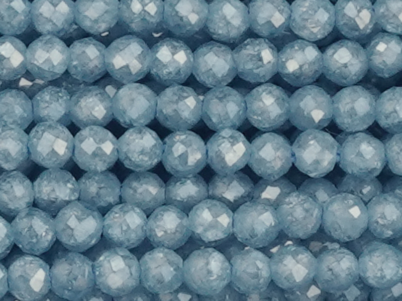 facettierte Zirkonia Perlen 2mm, Farbe: jeansblau - Nahaufna