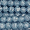 1 Strang (~36cm) Zirkonia Perlen rund facettierte ~2mm - Aqua-Denim Blau