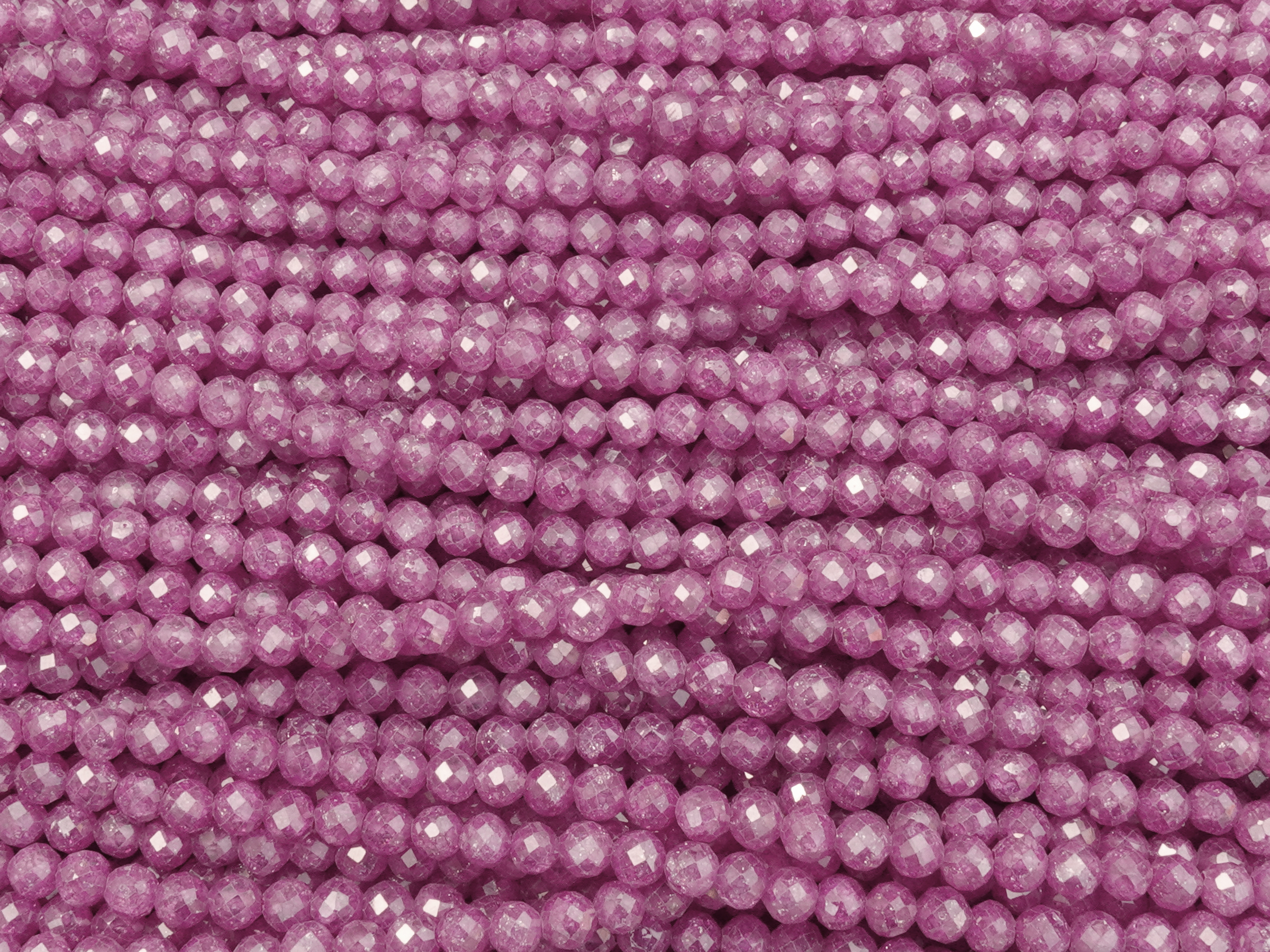 faceted zirconia beads 3mm, berry color