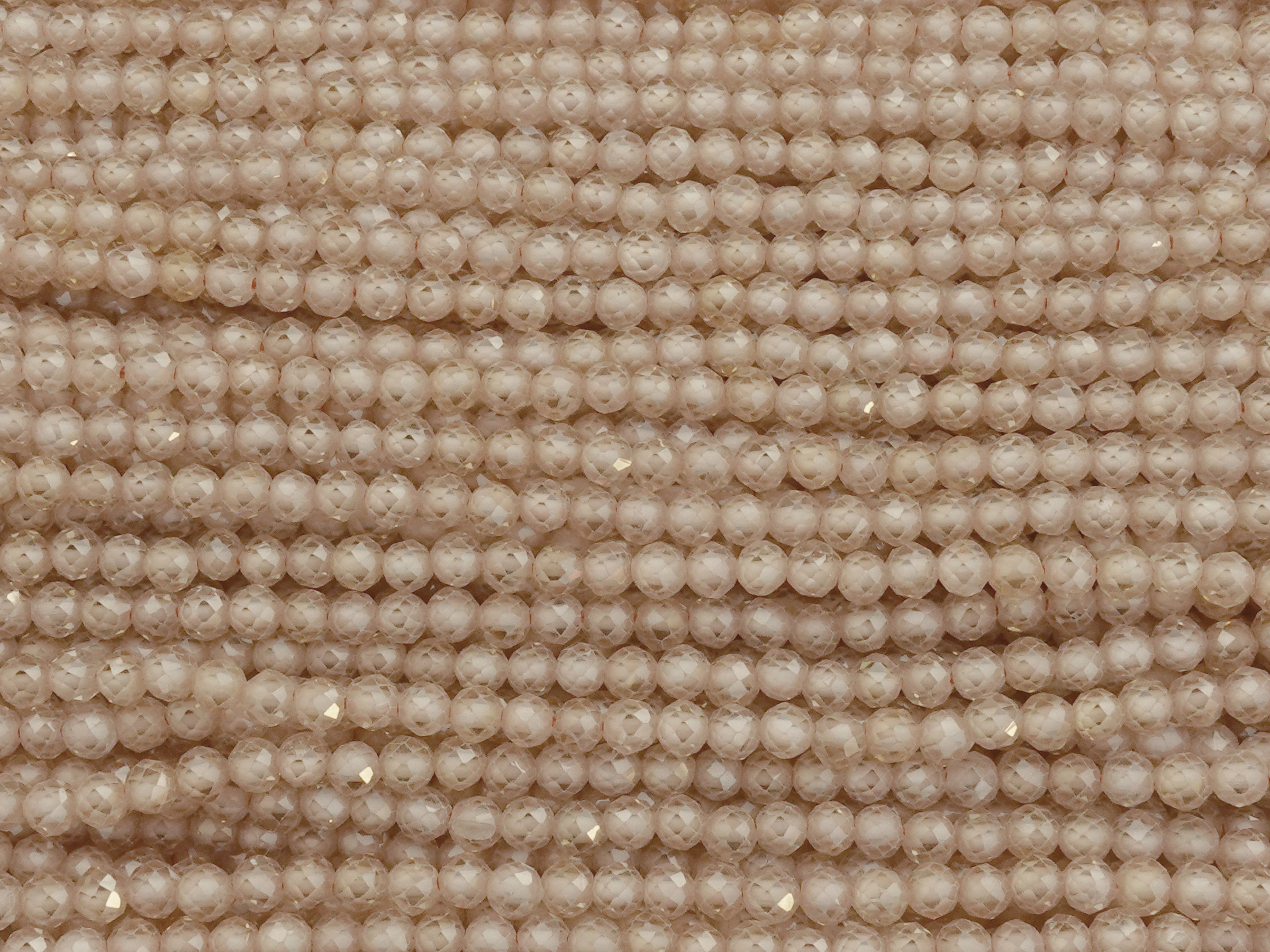 faceted zirconia beads 3mm, color: champagne