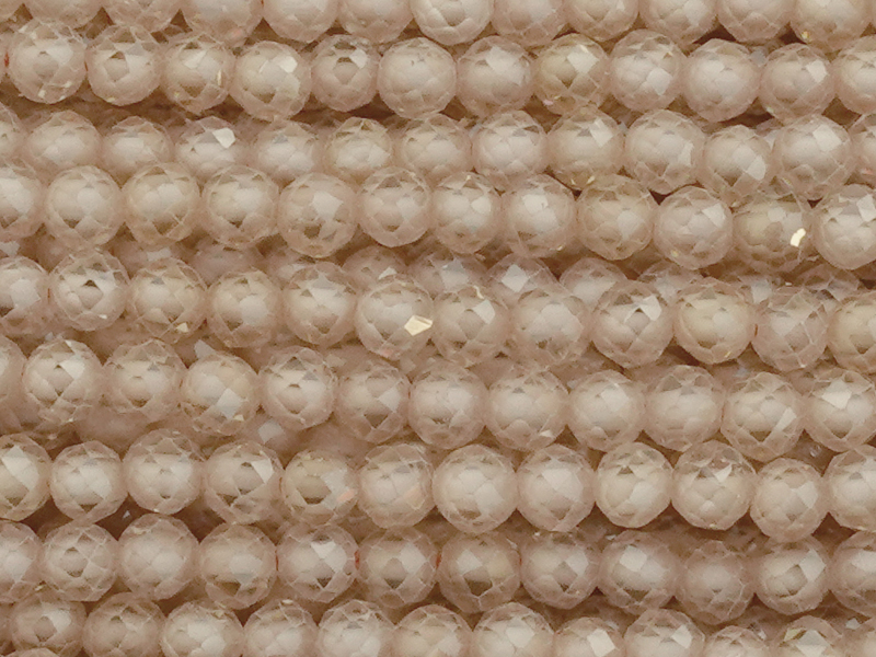 faceted zirconia beads 3mm, color: champagne - close up