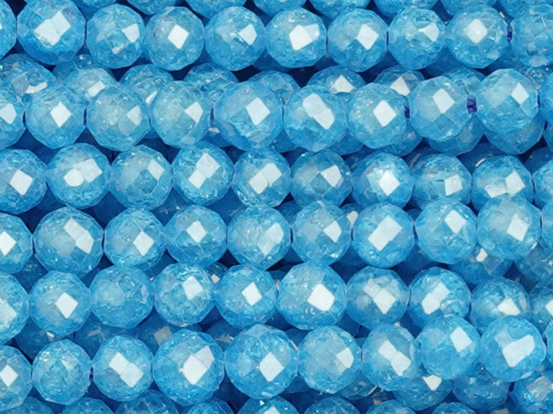 facettierte Zirkonia Perlen 3mm, Farbe: Eisvogelblau - Nahau