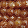 1 Strang (~35,5cm) Zirkonia Perlen rund facettierte ~3mm - Gewürzorange