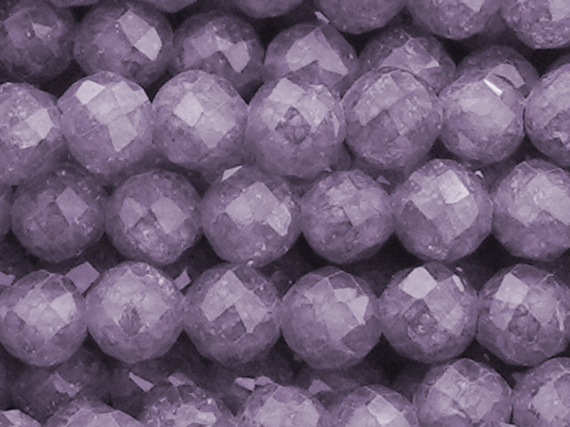 facettierte Zirkonia Perlen 3mm, Farbe: Violett - Nahaufnahm