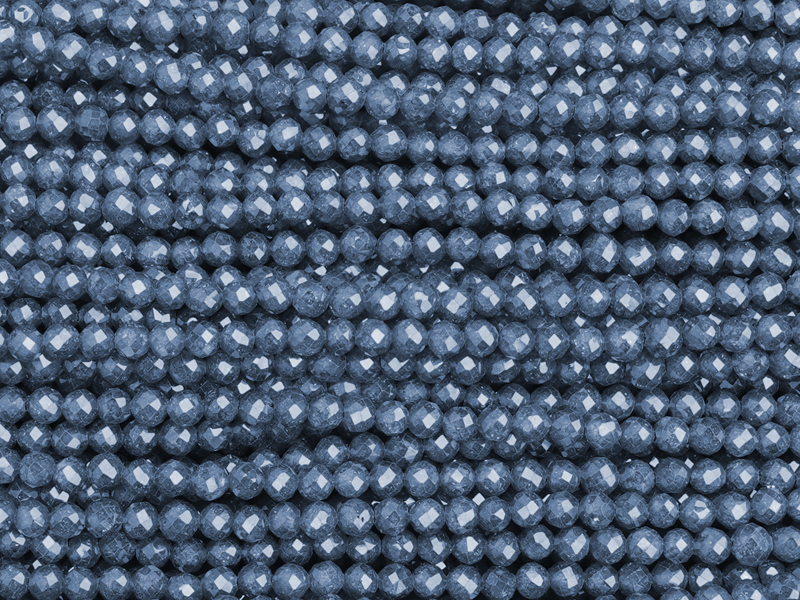 facettierte Zirkonia Perlen 3mm, Farbe: Denim Blau