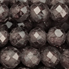 1 Strang (~36cm) Zirkonia Perlen rund facettierte ~3mm - dunkles Taupe