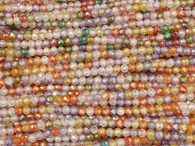 bunte facettierte Zirkonia Perlen 3mm günstig