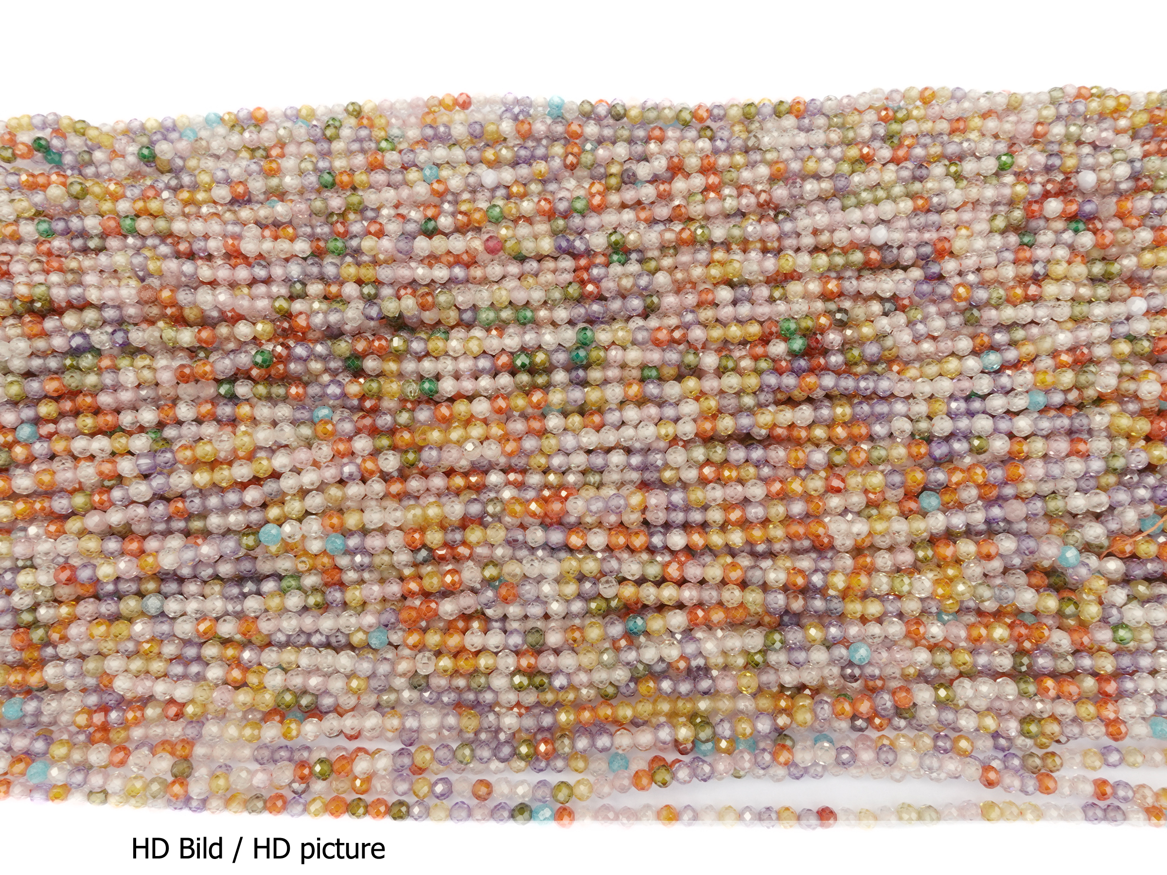 bunte facettierte Zirkonia Perlen 3mm günstig - HD Bild
