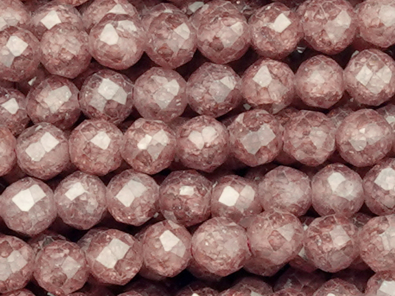 facettierte Zirkonia Perlen 3mm, helles weinrot - Nahaufnahm