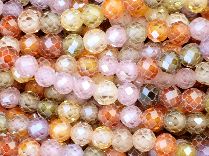 facettierte Zirkonia Perlen 3mm farblich geordnet in Turmali