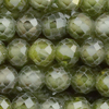 1 Strang (~36cm) Zirkonia Perlen rund facettierte ~2,7mm - Olivegrün