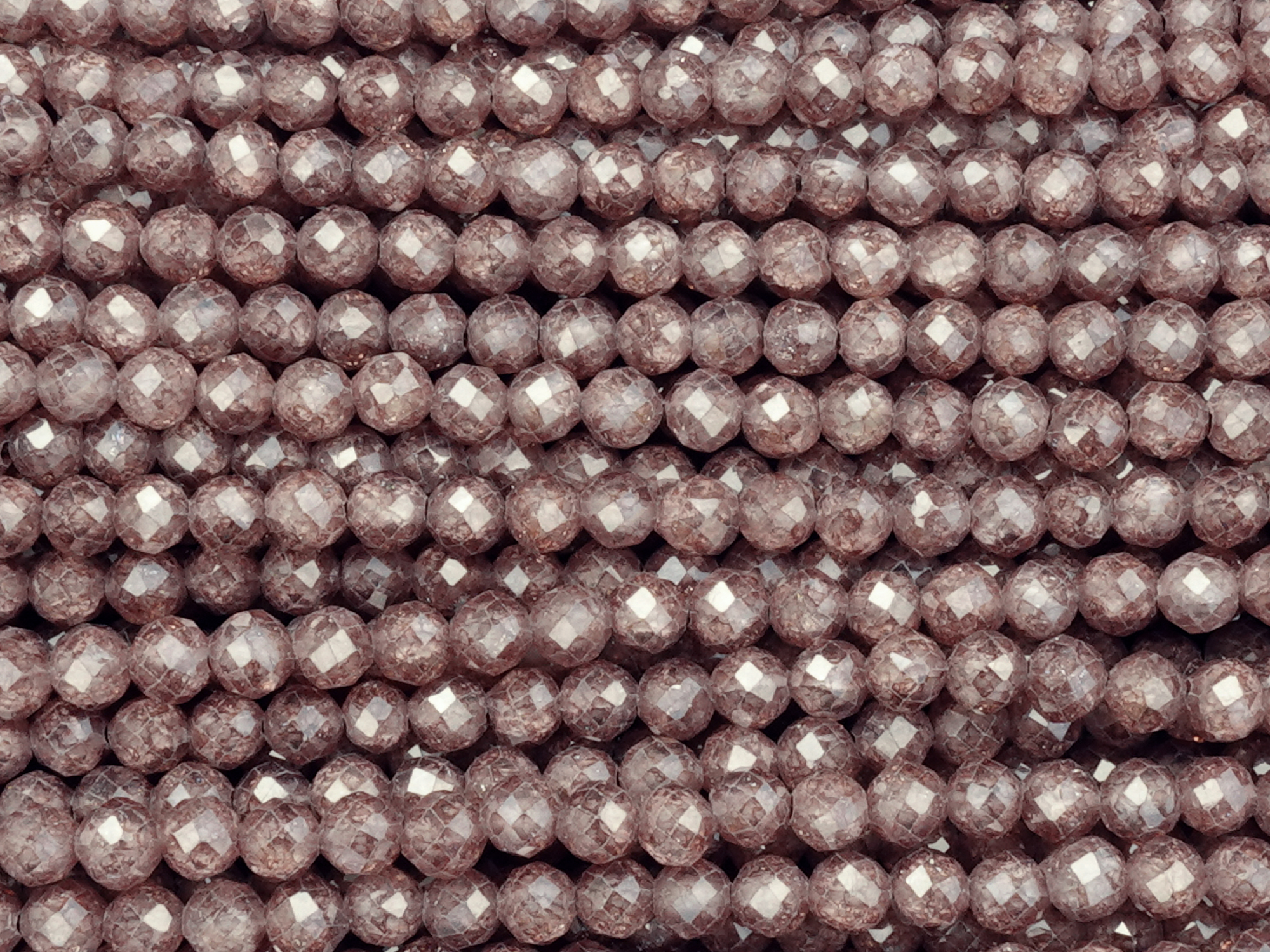 facettierte Zirkonia Perlen 3mm, weinrot