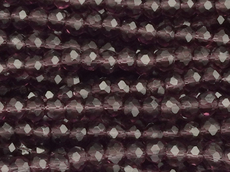 facettierte Glasschliffperlen Rondellen 2mm, Farbe: Amethyst