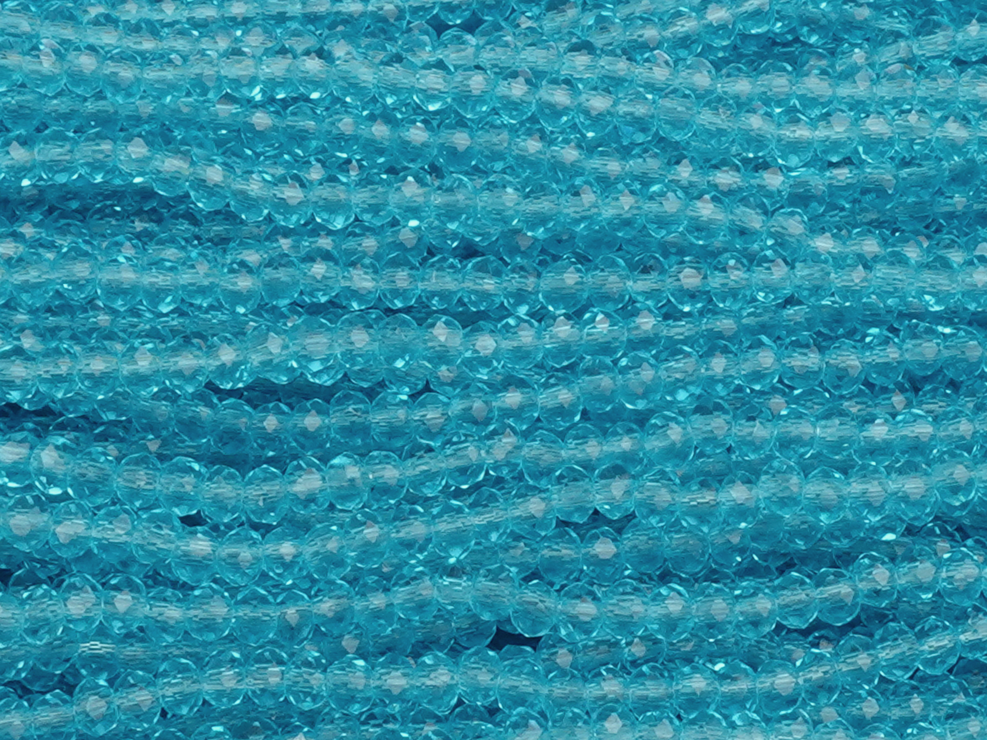 türkise, facettierte Glasschliffperlen Rondellen 2mm zum Sch