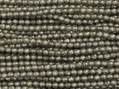 graue facettierte Zirkonia Glitzerperlen 3mm