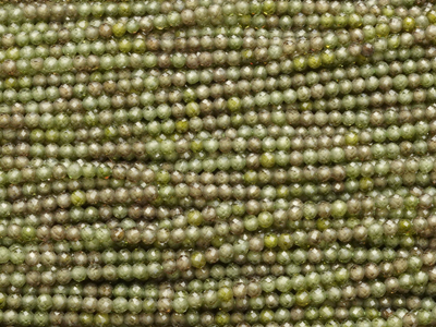 olivegrüne facettierte Zirkonia Perlen 2mm