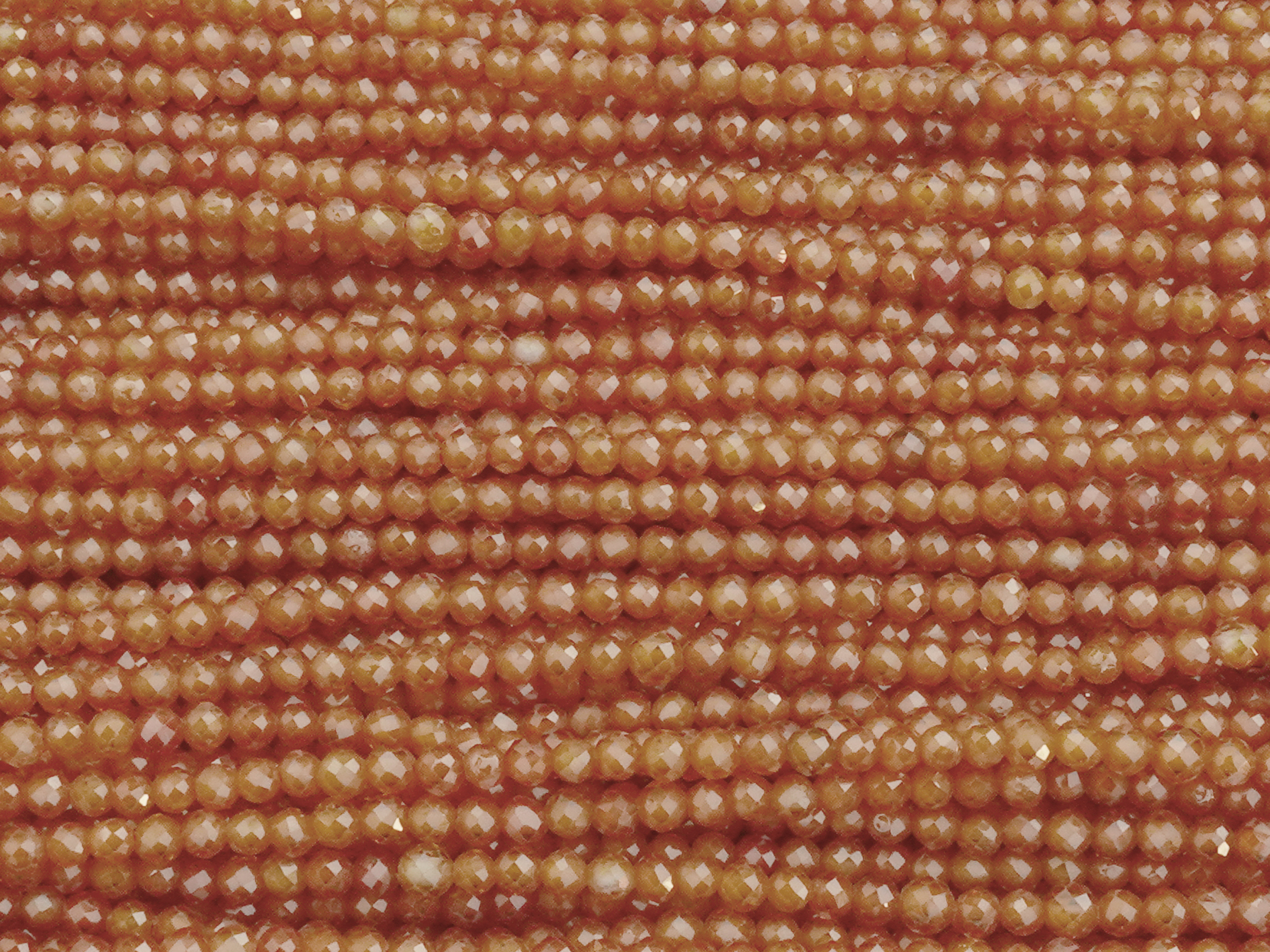 orange, facettierte Zirkonia Perlen 2mm