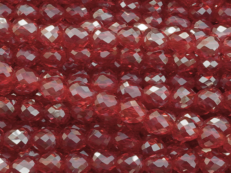erdbeerförmige, facettierte Glasperlen Tropfen 4mm, Farbe: r