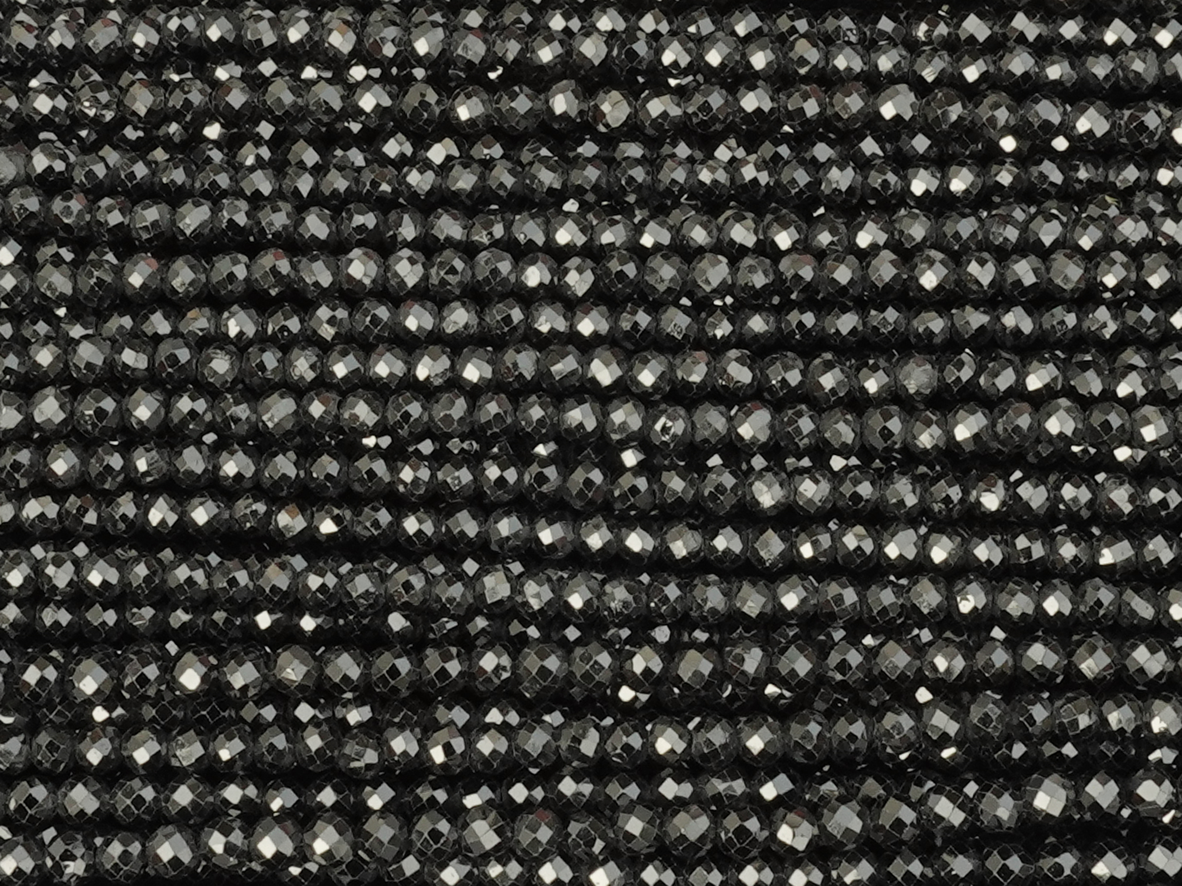 black faceted zirconia beads 2mm