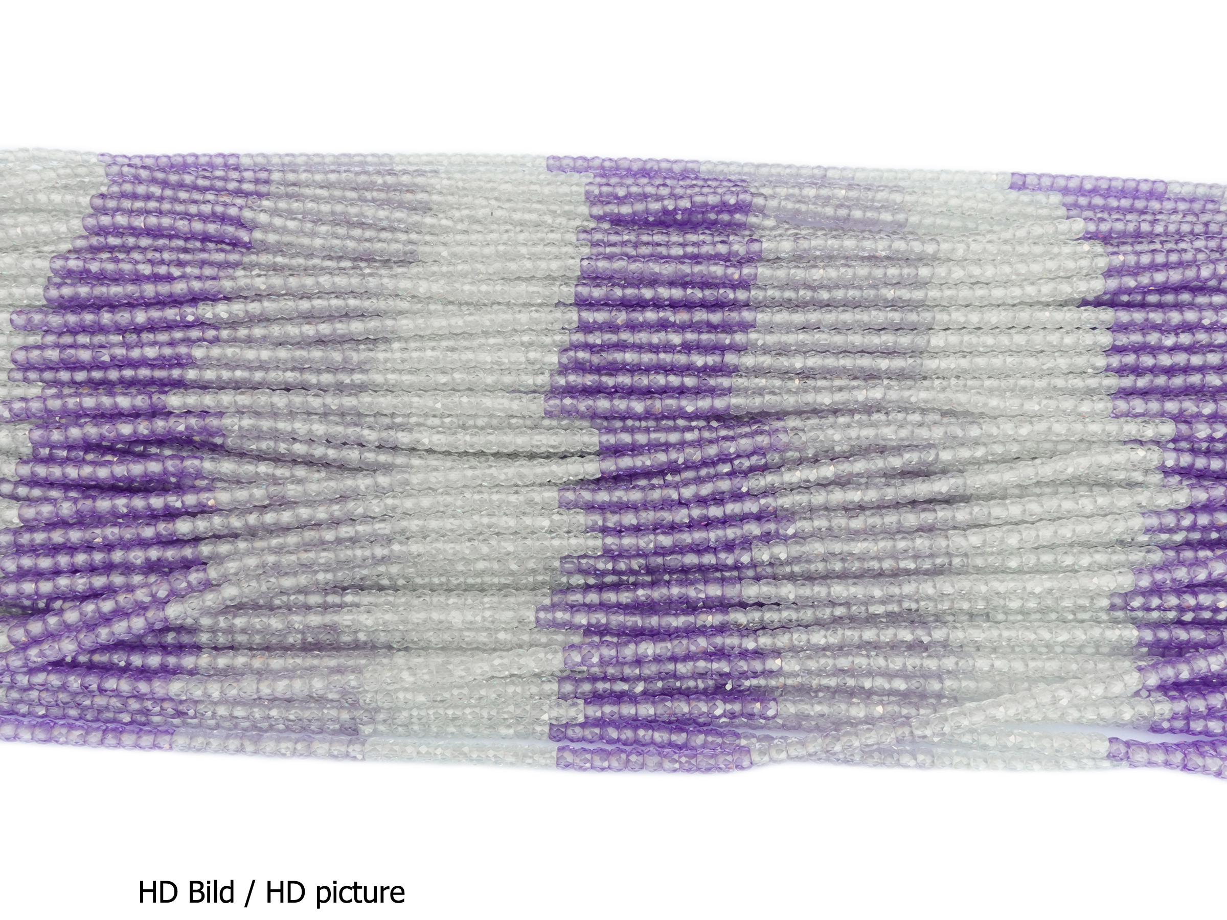 violette facettierte Zirkonia Perlen 3x2mm, farblich verlauf
