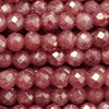1 Strang (~36cm) Zirkonia Perlen rund facettierte ~2mm - Weinrot