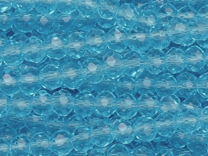 facettierte, geschliffene Glasperlen 2x3mm Farbe: Aquamarine