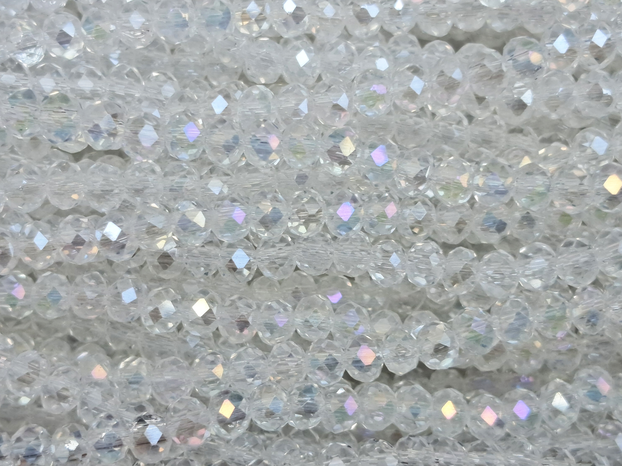 facettierte, geschliffene Glasperlen 2x3mm Farbe: Crystal AB