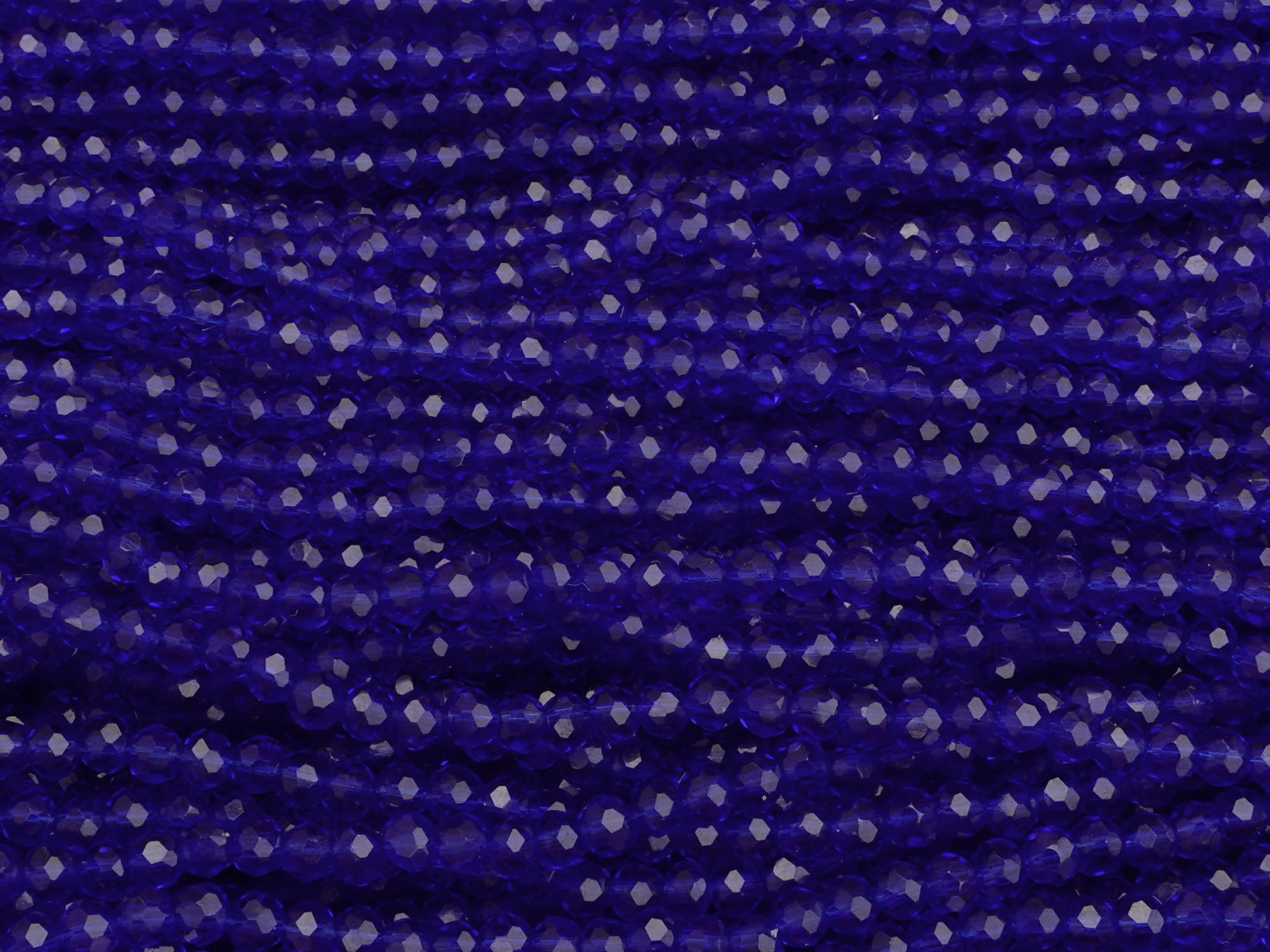 facettierte, geschliffene Glasperlen 2x3mm Farbe: Dunkelblau