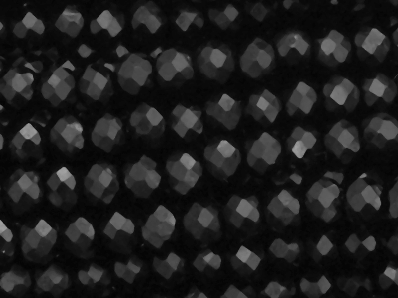 schwarze, facettierte, geschliffene Glasperlen 2x3mm - Nahau