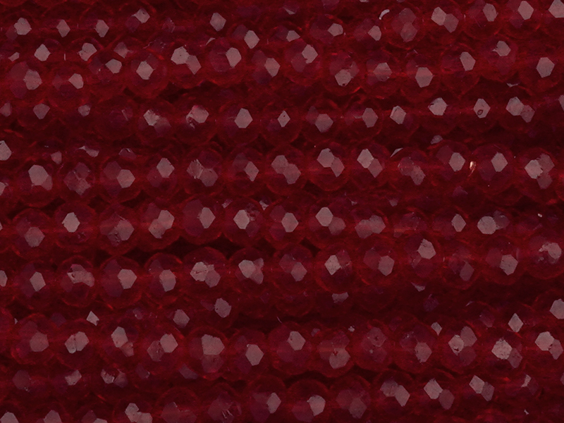 facettierte, geschliffene Glasperlen 2x3mm, Farbe: dunkelrot