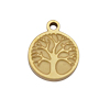 Anhänger kleiner Baum des Lebens ~8mm, Edelstahl poliert, gold